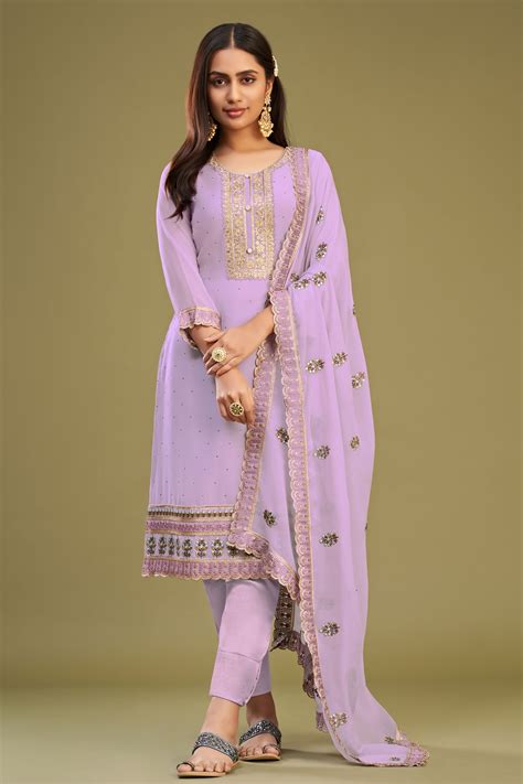 Buy Purple Georgette Salwar Suit Online | Saree Buta | ss030