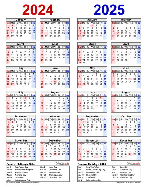 Printable Two Year Calendar 2025 2026