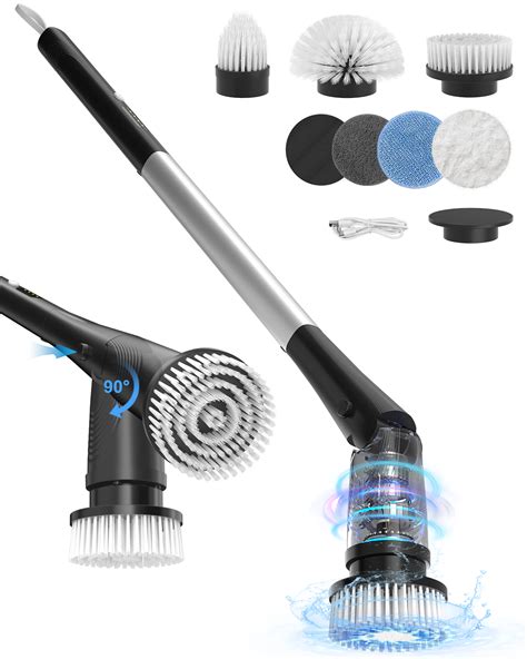Electric Spin Scrubber, Cordless Power Brush Floor Scrubber with ...