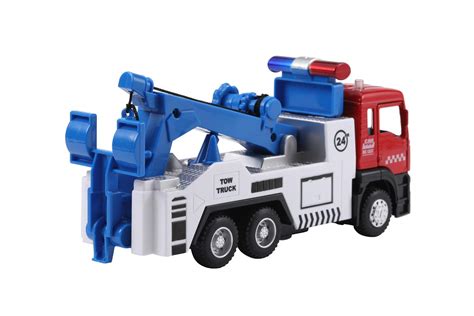 Toy Tow Truck Pull Back Transport Car Carrier Truck Toy for Boys and ...
