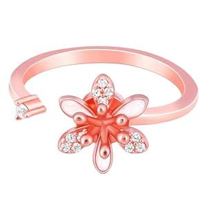 GIVA 925 Silver Bhumi Rose Gold Cherished Safed Musli Spin Ring ...