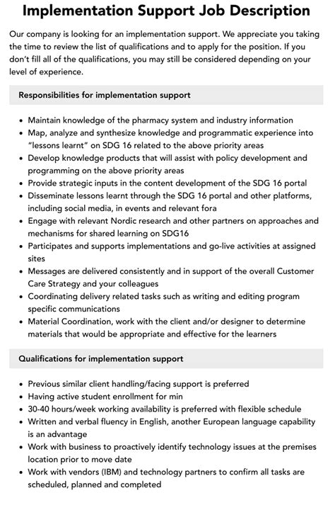 Image result for Support Implementation Job. Post Design