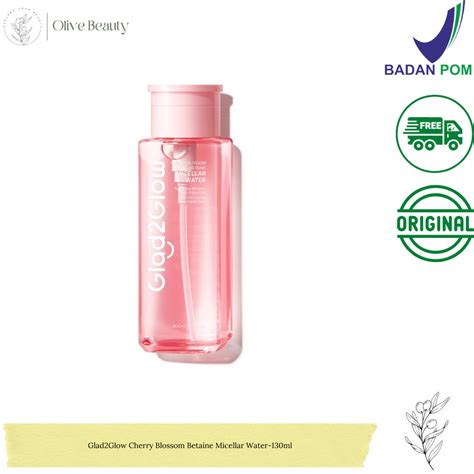 Jual Glad2Glow Cherry Blossom Betaine Micellar Water-130ml | Shopee Indonesia