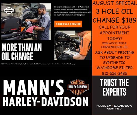 August Service Special at Mann’s Harley-Davidson!, 3250 W Market Place ...