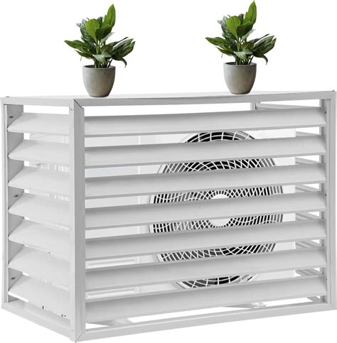 Air Conditioner Fence, 4-Panel Aluminum Alloy Outdoor Privacy Screen ...