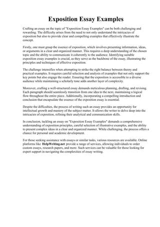 Image result for Exposition Essay Format