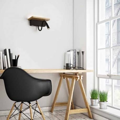 Bach LED Wall Light 5W+3W USB Wood - CristalRecord Lighting