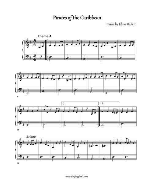 Clarinet Sheet Music Pirates Of The Caribbean at Jasper Gunson blog