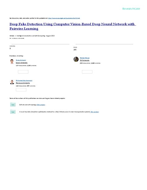 Deep fake detection - See discussions, stats, and author profiles for ...