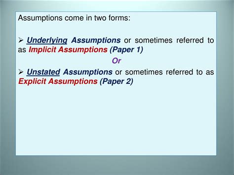 Image result for Assumptions Explained