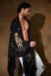 Buy Black Embroidery, Sequins Gemini Pipe Work Shawl by DUSALA Online ...