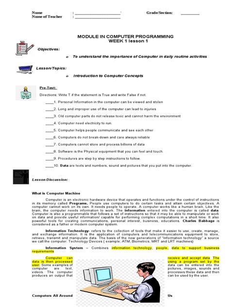 Image result for Grade 12 Computer Programming Module PDF