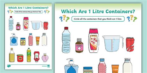Grade 3 Math Term 1 Which are 1-litre containers? (CAPS Aligned)