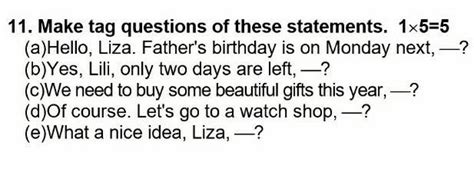 give me the (question tag) answer please it's my homework pls - Brainly.in