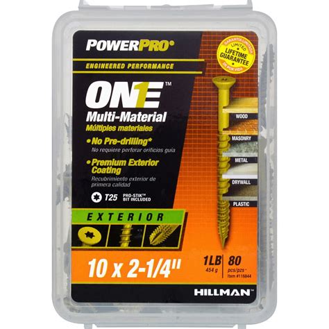 HILLMAN POWERPRO ONE No. 10 X 2-1/4 in. L Star Flat Head Multi-Material ...