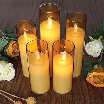 LTETTES Flickering Flameless Pillar LED Candles | Battery-Powered ...