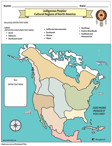 Native American Cultural Regions Storyboard by worksheet-templates