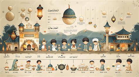 Ramadan infographic illustrating timeline of a day in the life of a ...