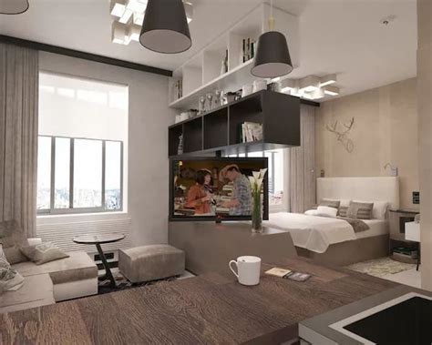 40平米酒店式小公寓装修效果图 现代简约单身公寓样板间设计图片(2)-秀居网
