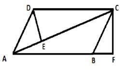 ABCD is a parallelogram.If AB=6,AC=7,DE=2.CF= a/b and gcd(a,b)=1. then ...