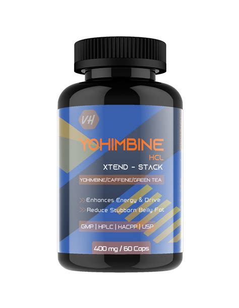 Vitaminhaat Yohimbine HCL Xtend Stack of Yohimbine 2.5 Mg, Caffeine, 60 Veg Capsules
