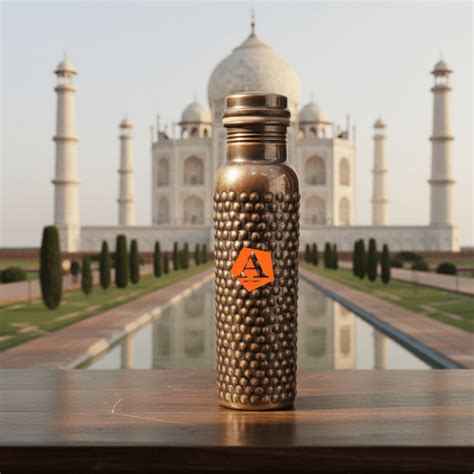 Antique Hammered Copper Water Bottle 950 ml | Adroit India