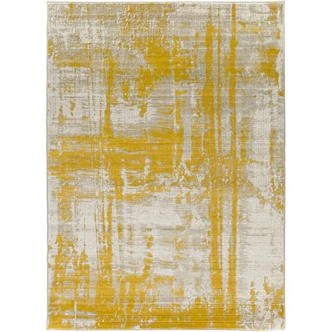 Surya Jax 8 X 10 (ft) Mustard Indoor Abstract Industrial Area Rug in ...