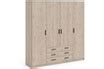 Armoire GENERIQUE Armoire VEGA Décor Chene Jackson 4 portes 3 tiroirs L ...