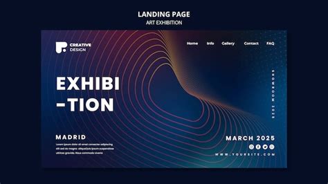 Art exhibition abstract landing page template | Free PSD
