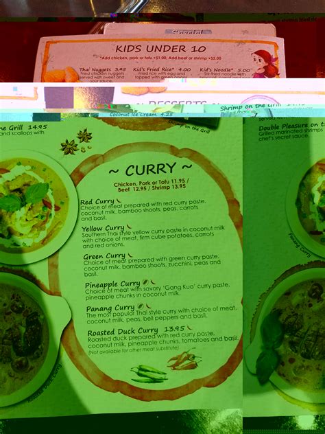 Menu at Thai Cottage Woodlands restaurant, Conroe, College Park Dr