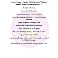 Lecture 7 - Glycolysis and Oxidative Pentose Phosphate Pathway - Plant ...