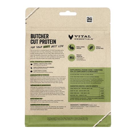 Vital Essentials Freeze Dried Rabbit Mini Nibs Mixin Protein Topper Do ...