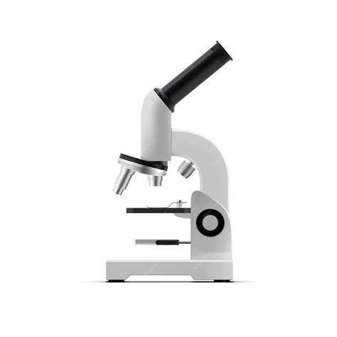 Premium Vector | Realistic white laboratory microscope isolated on background