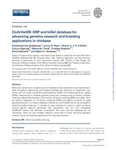 CicArVarDB: SNP and InDel database for advancing genetics research and ...