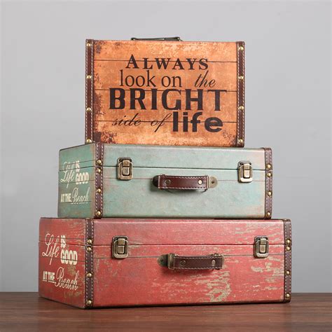 Babymoon Vintage Wooden Suitcase | Set of 3 | Baby Photography Props ...