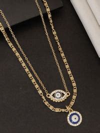 Thumbnail for Western Gold Plated EvilEye Layered Necklace featuring ...