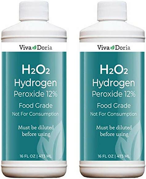 Pack of 2 Hydrogen Peroxide 12 Percent Aqueous Solution - Food Grade ...