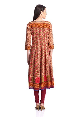 Buy Rain & Rainbow Womens Cotton Anarkali Kurta (4413-Ar-14/02-28_Red ...