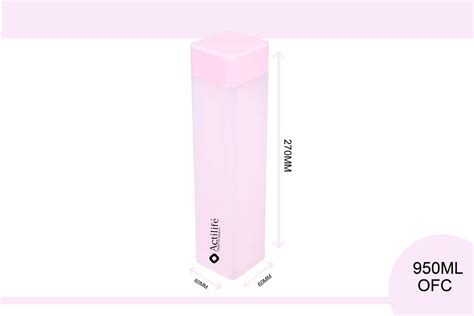 Pack of 6 Actilife Frosty Plastic Food Grade Fridge Square Water Bottle ...