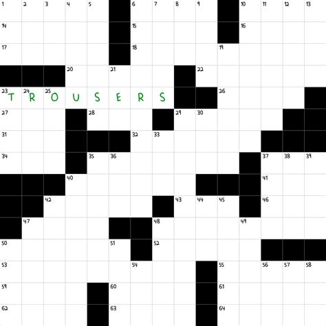 Pants in which you may carry a pen NYT Crossword Clue - February 27 2025