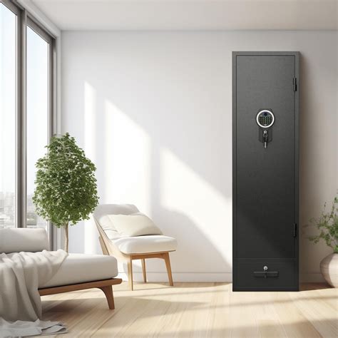 Re Labida Floor Gun Safe with Drawer, 4-5 Gun Rifle Safe for Home Rifle ...