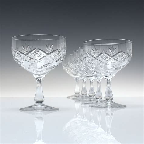 Set of Six Vintage Edinburgh Crystal Champagne Glasses c1955 - Drinking ...