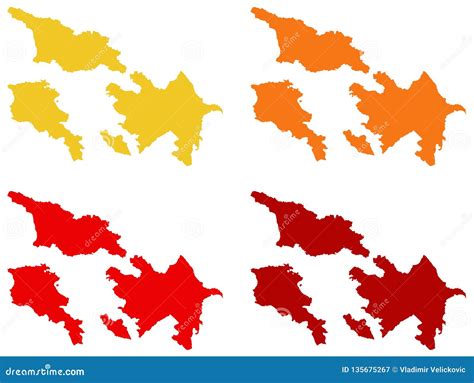 Caucasus Countries Maps - Georgia, Azerbaijan, and Armenia Stock Vector - Illustration of land ...