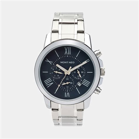 Mont Neo Men Quartz Blue Dial Chronograph Metal Watch 8015C-M1105 ...