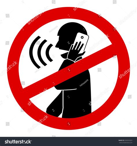 No Talking Cell Phone Sign Vector: Vector có sẵn (miễn phí bản quyền ...