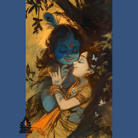 Cute Radha Krishna HD Digital Art | High-Resolution PNG | Baby Radha K ...