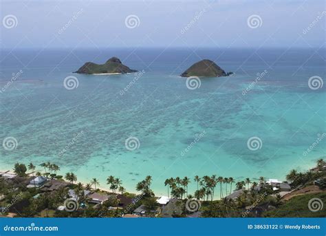 Oahu Mokulua Islands Lanikai Pillbox View Stock Photo - Image of ...