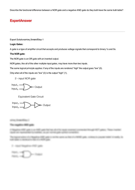 Image result for Negative or Gate Truth Table