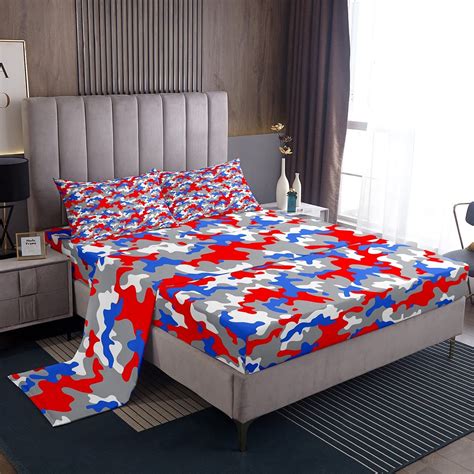Feelyou Camo Bedding Sheet Army Camouflage Bedding Set for Kids Boys ...