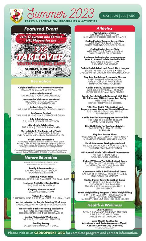 Caddo Parish Parks & Recreation Releases Summer 2023 Program Guide ...